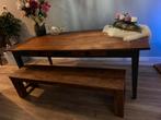 Houten bankje, Huis en Inrichting, Tafels | Eettafels, Ophalen, Zo goed als nieuw, Rechthoekig, 50 tot 100 cm