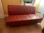 Prachtige tweepersoons bankje van wijnrood leer, Ophalen, Vintage design, 150 tot 200 cm, Tweepersoons