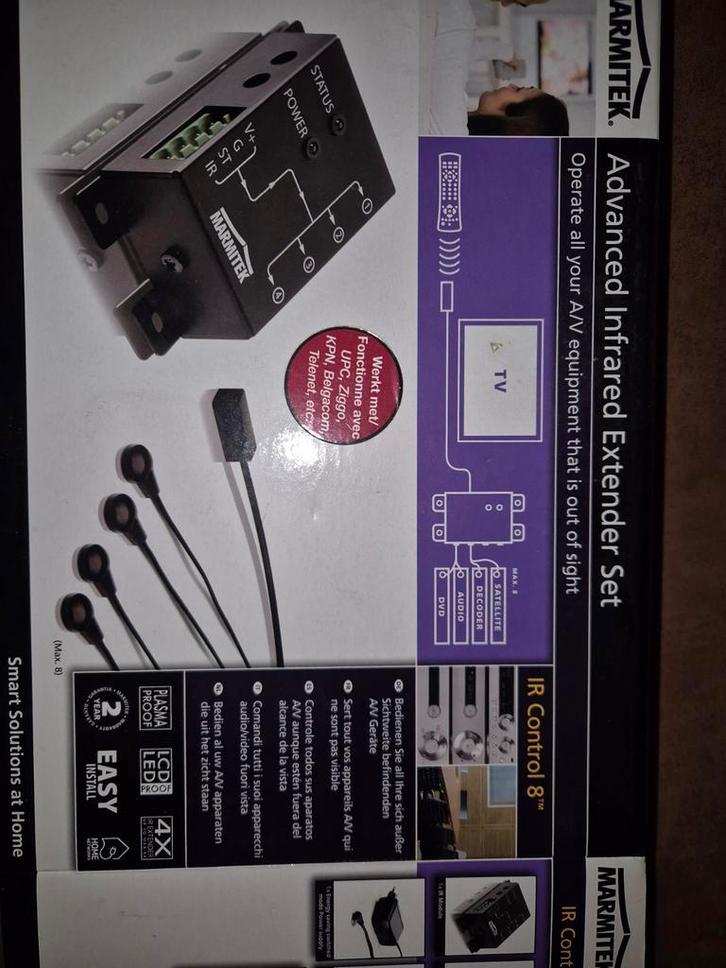 Marmitek IR Extender Set - IR Control 8, Audio, Tv en Foto, Afstandsbedieningen, Gebruikt, Origineel, Dvd, Game console, Mediaspeler