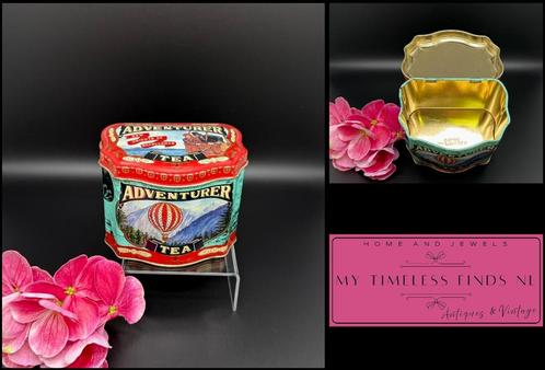 Vintage blik Adventurer Tea - D8, Verzamelen, Blikken, Thee, Verzenden