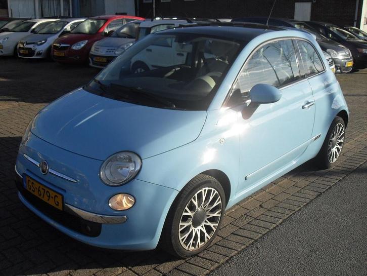 Fiat 500 apk 8.26 0.9 TwinAir Lounge panodak (bj 2010), Auto's, Fiat, Te koop, ABS, Airbags, Airconditioning, Alarm, Bluetooth