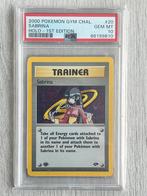 Pokemon Sabrina 2000 Gym Chal. 1st Ed. PSA 10, Ophalen, Zo goed als nieuw, Losse kaart, Foil