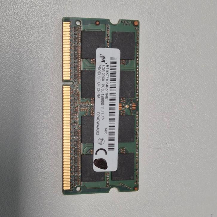 Micron 8GB PC3L 12800s sodimm, Computers en Software, RAM geheugen, Gebruikt, Laptop, 8 GB, DDR3, Verzenden
