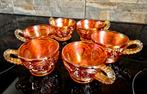 6 Marigold kopjes Hobstar Imperial carnival glas, Ophalen of Verzenden