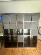 Kallax kast / Roomdivider Zwart/Donkerbruin 5X5 (25 vakken), Ophalen, 150 tot 200 cm, Zo goed als nieuw, 150 tot 200 cm