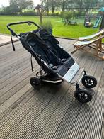 Tweeling wandelwagen: Mountainbuggy duet met reiswieg, Ophalen, Gebruikt, Overige merken, Regenhoes