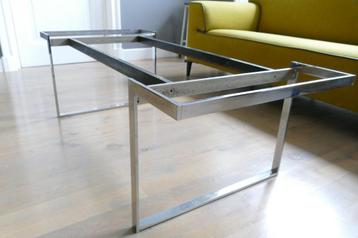 Onderstel salontafel – chroom en metaal – jaren 70 beschikbaar voor biedingen