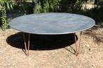 Brocante - Super stoere salontafel!, Huis en Inrichting, Tafels | Salontafels, Ophalen, Gebruikt, Rond, Metaal