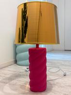 Keramieken spek lamp roze met gouden kap. Candy lamp, Overige materialen, Ophalen of Verzenden, Minder dan 50 cm, Candy