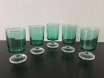 6 Luminarc Esmerald groen glazen op een voetje., Verzamelen, Glas en Borrelglaasjes, Ophalen of Verzenden, Zo goed als nieuw, Overige typen