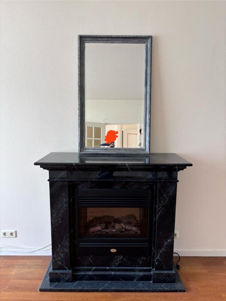 Electric fireplace with mirror, Huis en Inrichting, Haarden, Zo goed als nieuw, Houthaard, Ophalen