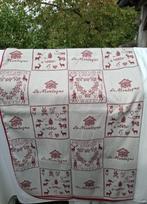 Landelijk Frans beige / rood tafelkleed, berg / ski thema, Gebruikt, -, -, Tafelkleed of Tafelzeil