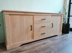 Groot stevig dressoir in licht eiken kleur - 220 cm breed, Huis en Inrichting, Kasten | Dressoirs, Ophalen, Gebruikt, 200 cm of meer