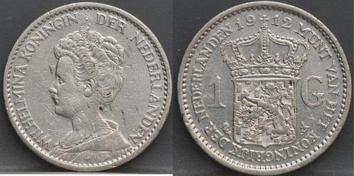 Zilveren 1 gulden 1912 - Wilhelmina, Postzegels en Munten, Munten | Nederland, Losse munt, 1 gulden, Koningin Wilhelmina, Zilver