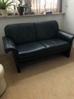 Mooie Vintage leren bank donker blauw, Huis en Inrichting, Banken | Bankstellen, Ophalen, Gebruikt, 150 tot 200 cm, Driepersoons