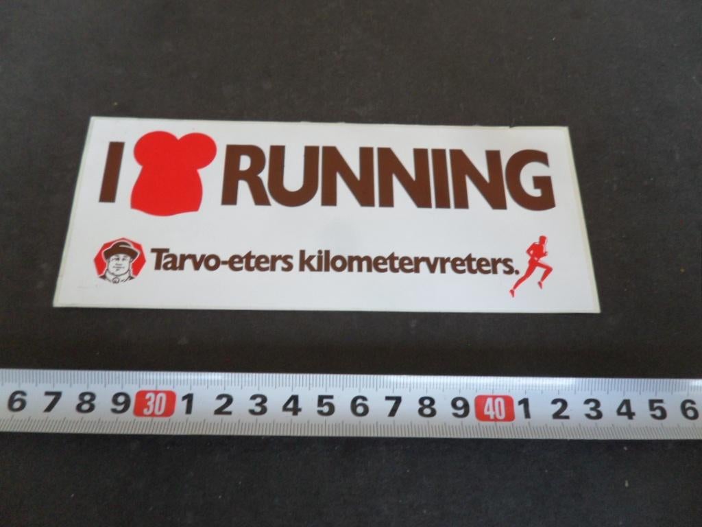 sticker I love running Tarvo - eters kilometervreters, Ophalen, Zo goed als nieuw