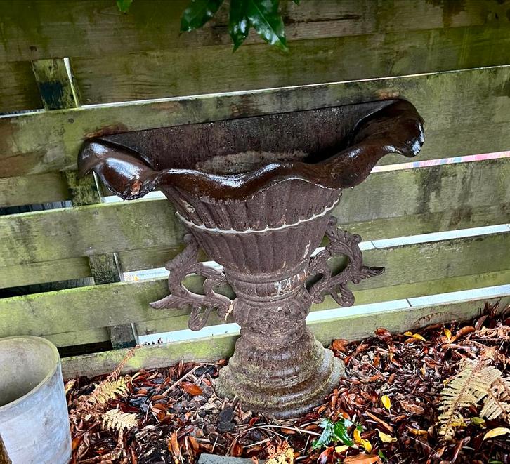 Gietijzeren ornament Fontein/Waterbak voor Buiten, Tuin en Terras, Tuinwanddecoratie, Gebruikt, Ophalen of Verzenden