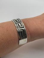 Z952 Prachtige zilveren manchet armband Griekse Meander, Sieraden, Tassen en Uiterlijk, Ophalen of Verzenden, X, Zilver, Zilver