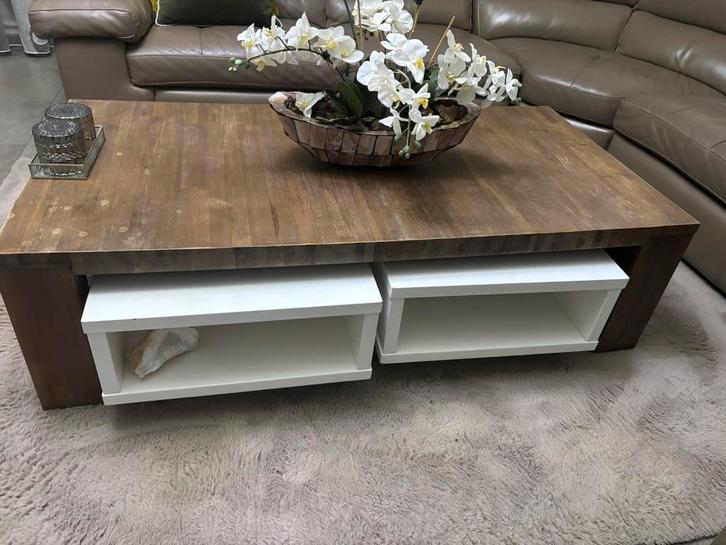 Henders & Hazel TV-meubel + bijpassende salontafel – Luxe s, Huis en Inrichting, Tafels | Salontafels, Zo goed als nieuw, Minder dan 50 cm