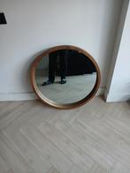 Ronde houten spiegel, Huis en Inrichting, Woonaccessoires | Spiegels, Ophalen, Rond, Zo goed als nieuw, Minder dan 100 cm