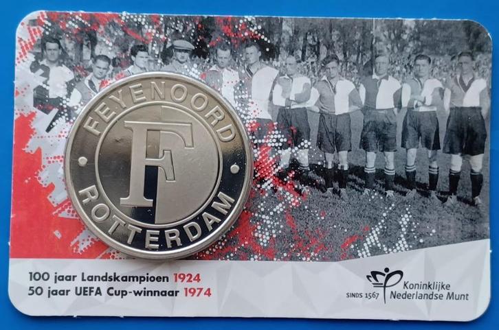 Nederland 2024 Feyenoord penning coincard + NFT, Postzegels en Munten, Penningen en Medailles, Overige materialen, Nederland, Verzenden