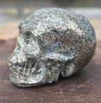 Gaaf schedeltje van pyriet met kwarts, Ophalen of Verzenden