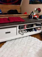 Tv Table, Gebruikt, 100 tot 150 cm, Ophalen of Verzenden, Vintage, White Wood