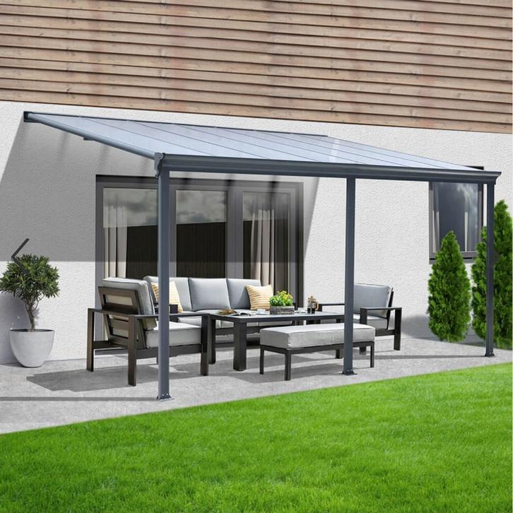 HOME DELUXE SOLIS Terrasoverkapping 495 x 303 x 226 / 278 cm, Tuin en Terras, Overkappingen, Zo goed als nieuw, Overige typen