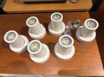 6x witte Dimbare Spots met 3 reservelampen, Metaal of Aluminium, Ophalen of Verzenden, Zo goed als nieuw, Led