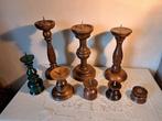 Kandelaar kandelaars houten kerkkandelaars decoratie, Antiek en Kunst, Ophalen of Verzenden