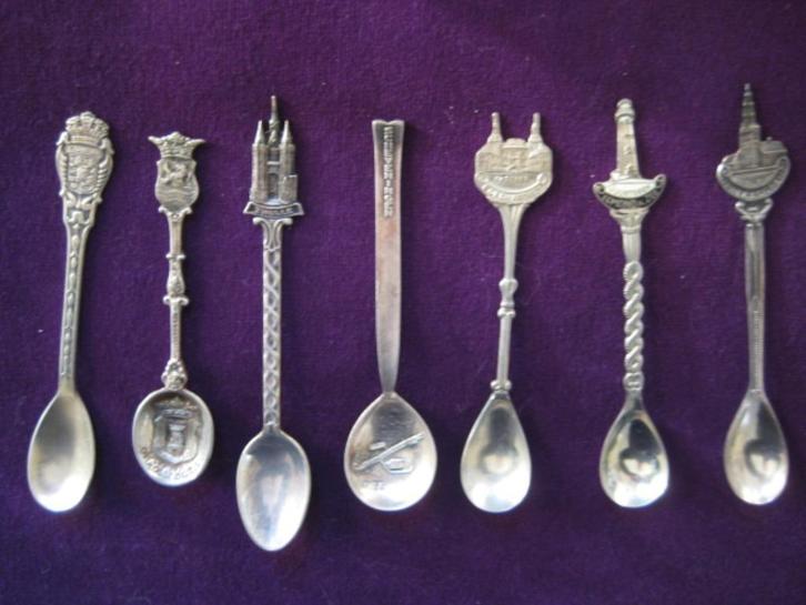 Lepeltjes Steden 7 stuks+Schepen lepeltjes 5 stuks  6 Antiko, Verzamelen, Overige Verzamelen, Gebruikt, Ophalen of Verzenden