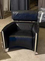 Leolux Oblomov Fauteuils 2x zwart leder, Ophalen of Verzenden, Zo goed als nieuw, 75 tot 100 cm