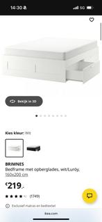 Brimnes bedframe 160x200 (zonder lattenbodem/matras), Huis en Inrichting, Slaapkamer | Bedden, Wit, Tweepersoons, Ophalen of Verzenden