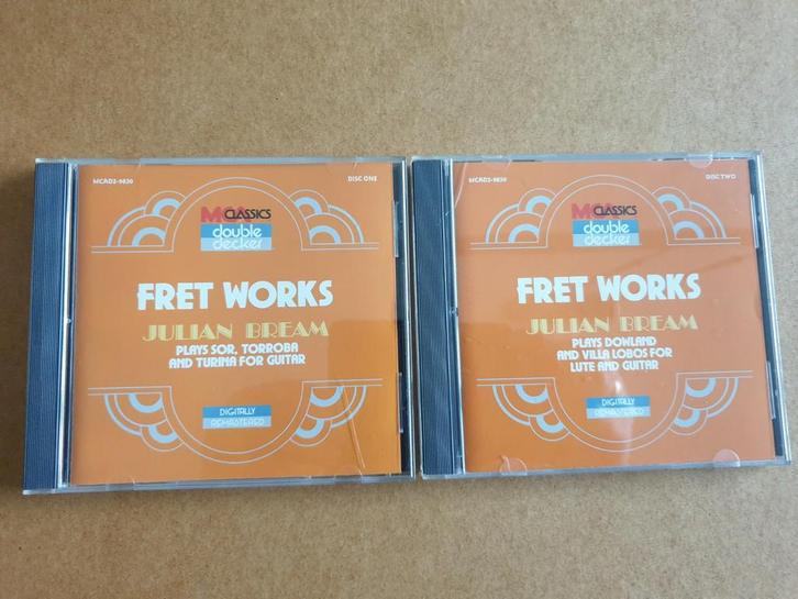 2-cd Julian Bream Fret Works, USA. Vintage guitar recordings, Cd's en Dvd's, Cd's | Klassiek, Zo goed als nieuw, Kamermuziek, Ophalen of Verzenden