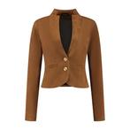 Cognac jasje, Suede, Maat S - PORTLAVANDE, Maat 38/40 (M), Portlavande, Bruin, Ophalen of Verzenden