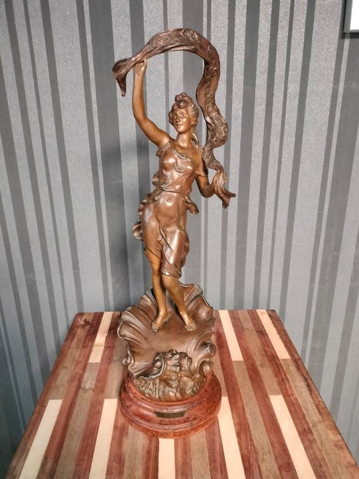 Frans Art Deco Beeld 'Le Jour', Antiek en Kunst, Kunst | Beelden en Houtsnijwerken, Ophalen of Verzenden