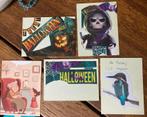 Home made Ansicht kaarten oa halloween, oma kleinkind, vogel, Ophalen of Verzenden, 1960 tot 1980, Gelopen, België en Luxemburg