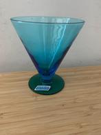 Vintage IJscoupe groen blauw glas Saphira, Glas of Glazen, Ophalen of Verzenden, Overige stijlen, Glas