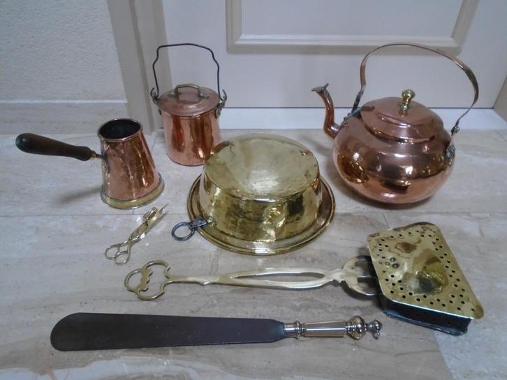partij antiek koper/messing, Antiek en Kunst, Antiek | Koper en Brons, Koper, Ophalen of Verzenden