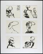 Louis Filcer  6 inkttekeningen in passe-partout, Ophalen of Verzenden