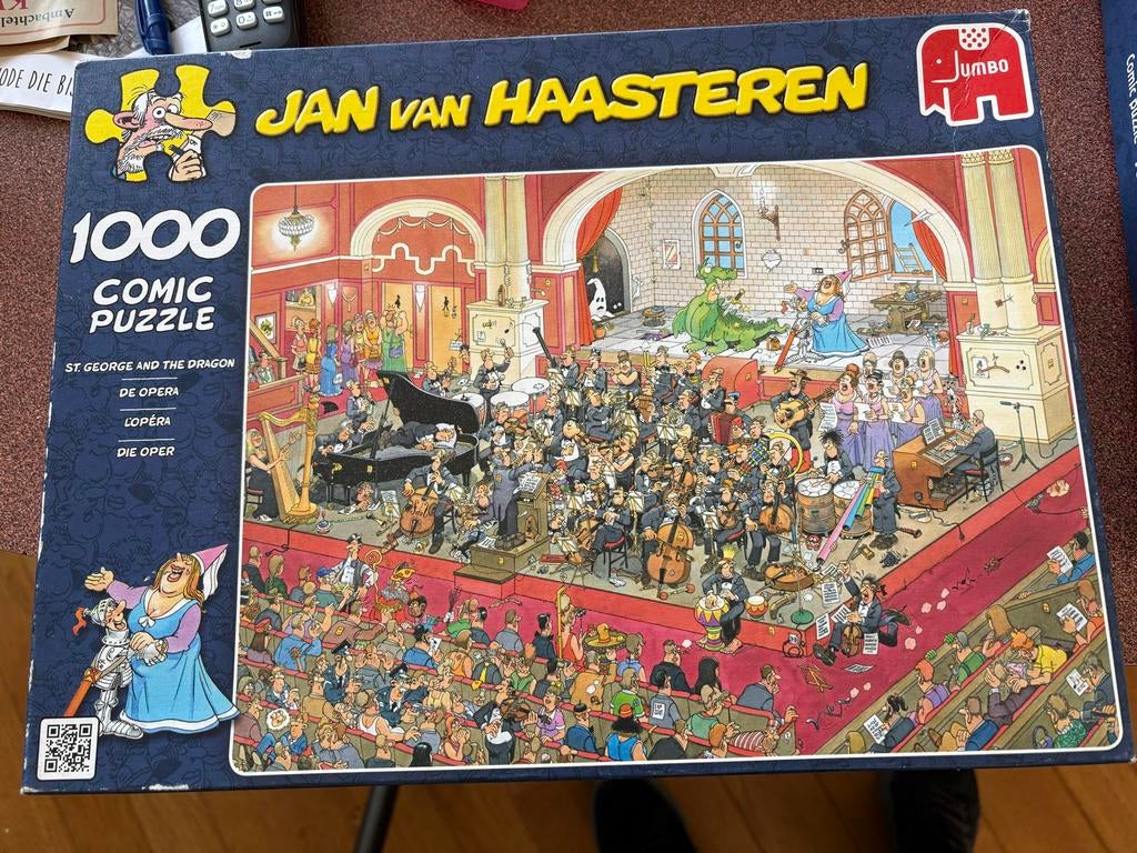 Jan van Haasteren - De Opera - 1000 Stukjes, Hobby en Vrije tijd, Denksport en Puzzels, Ophalen, 500 t/m 1500 stukjes, Zo goed als nieuw