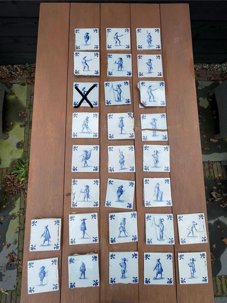 27 Delfts blauwe tegels, Antiek en Kunst, Antiek | Wandborden en Tegels, Ophalen