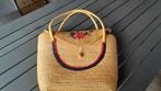 Originele vintage rieten tas, retro, jaren 50, Ophalen of Verzenden, Zo goed als nieuw, Bruin