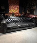 Chesterfield Vintage Stoere 4 zits Bank, Gebruikt, Ophalen of Verzenden, Rechte bank, 200 tot 250 cm