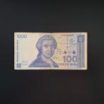 1000 dinar Kroatië #052, Verzenden, Overige landen, Los biljet