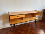 Vintage Mid Century TV Meubel/Kaptafel, Ophalen, Gebruikt, 100 tot 150 cm, Met lade(s)