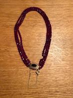 Granaat kralen collier met een gouden sierslot, Ophalen of Verzenden, Gebruikt, Rood