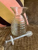 Vintage glazen honingpot met dipper, Ophalen