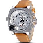 Sector horloge, Leer, Staal, Polshorloge, Zo goed als nieuw