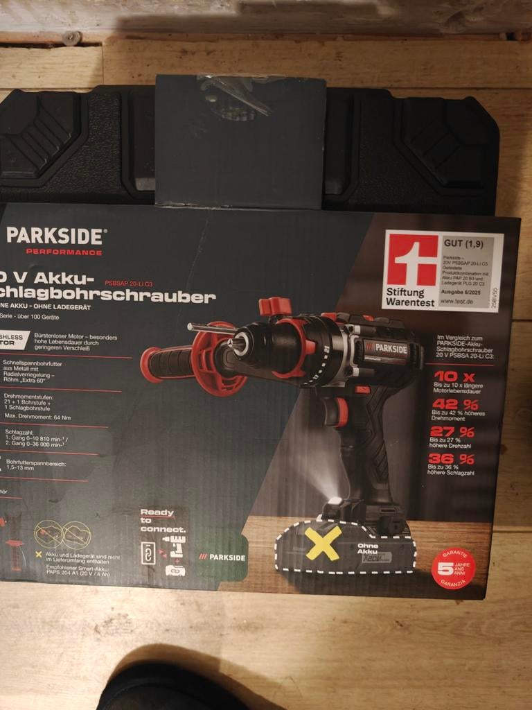 Parkside 20V Accu-slagboorschroevendraaier - Nieuw in doos, Doe-het-zelf en Verbouw, Gereedschap | Boormachines, Nieuw, Ophalen of Verzenden